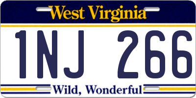 WV license plate 1NJ266