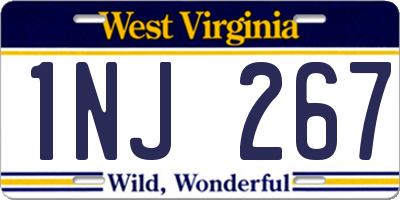 WV license plate 1NJ267