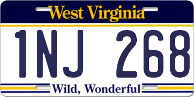 WV license plate 1NJ268