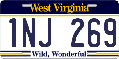 WV license plate 1NJ269