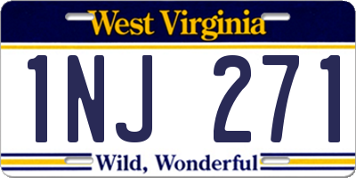 WV license plate 1NJ271
