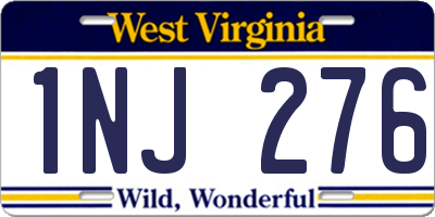 WV license plate 1NJ276