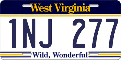 WV license plate 1NJ277