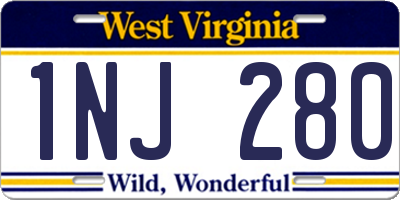 WV license plate 1NJ280