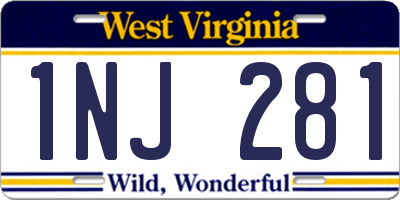 WV license plate 1NJ281
