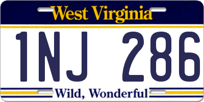 WV license plate 1NJ286