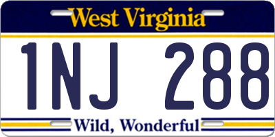WV license plate 1NJ288