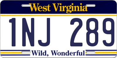 WV license plate 1NJ289