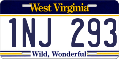 WV license plate 1NJ293