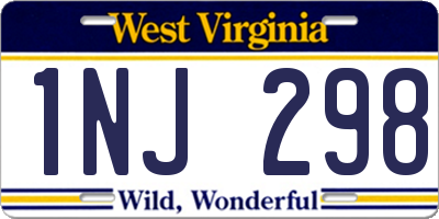 WV license plate 1NJ298