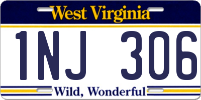 WV license plate 1NJ306