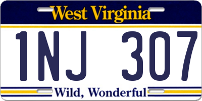 WV license plate 1NJ307