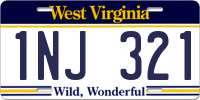 WV license plate 1NJ321