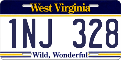 WV license plate 1NJ328