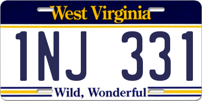 WV license plate 1NJ331
