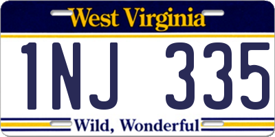 WV license plate 1NJ335