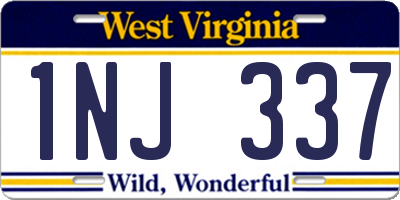 WV license plate 1NJ337