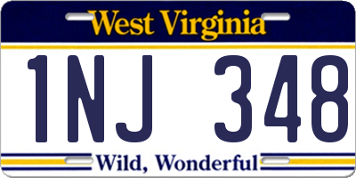 WV license plate 1NJ348