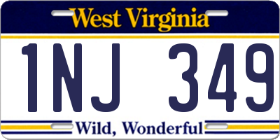 WV license plate 1NJ349
