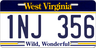 WV license plate 1NJ356