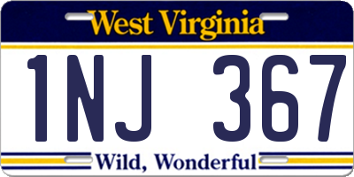 WV license plate 1NJ367