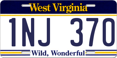 WV license plate 1NJ370