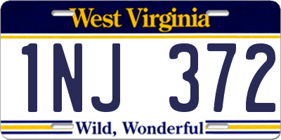 WV license plate 1NJ372