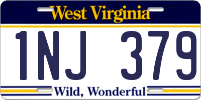 WV license plate 1NJ379