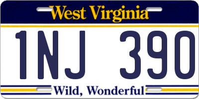 WV license plate 1NJ390