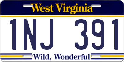 WV license plate 1NJ391