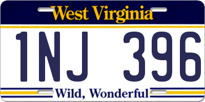 WV license plate 1NJ396