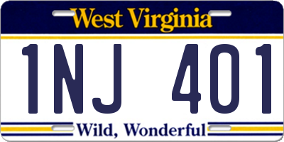 WV license plate 1NJ401