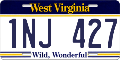 WV license plate 1NJ427