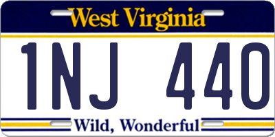 WV license plate 1NJ440