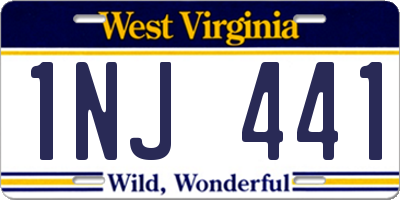 WV license plate 1NJ441