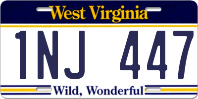 WV license plate 1NJ447