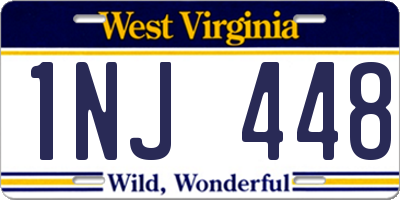 WV license plate 1NJ448