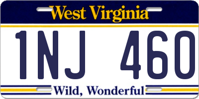 WV license plate 1NJ460