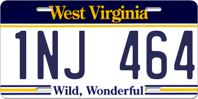 WV license plate 1NJ464