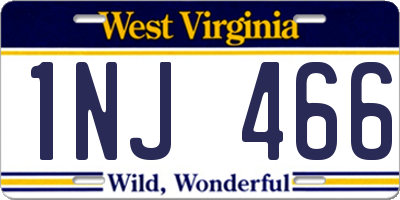 WV license plate 1NJ466