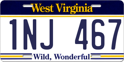 WV license plate 1NJ467