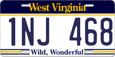 WV license plate 1NJ468
