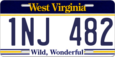 WV license plate 1NJ482