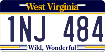 WV license plate 1NJ484