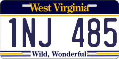 WV license plate 1NJ485