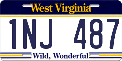 WV license plate 1NJ487