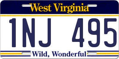 WV license plate 1NJ495