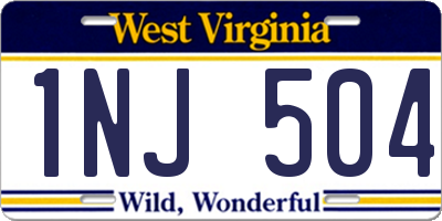 WV license plate 1NJ504