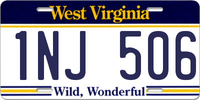 WV license plate 1NJ506