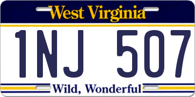 WV license plate 1NJ507